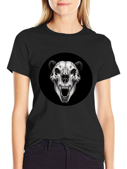 Camiseta Negra con Cráneo de Oso