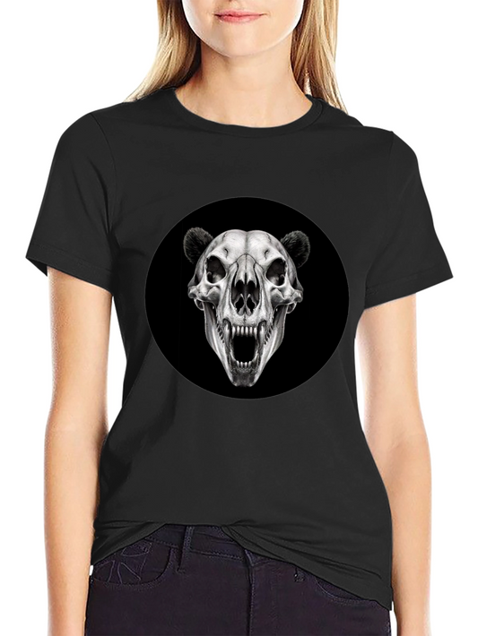 Camiseta Negra con Cráneo de Oso