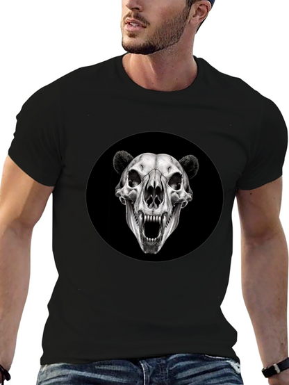 Camiseta Negra con Cráneo de Oso