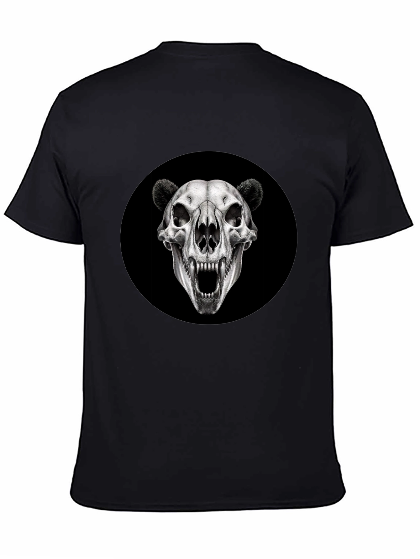 Camiseta Negra con Cráneo de Oso