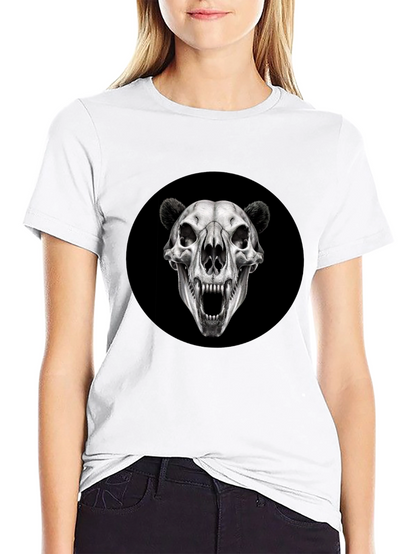 Camiseta Negra con Cráneo de Oso