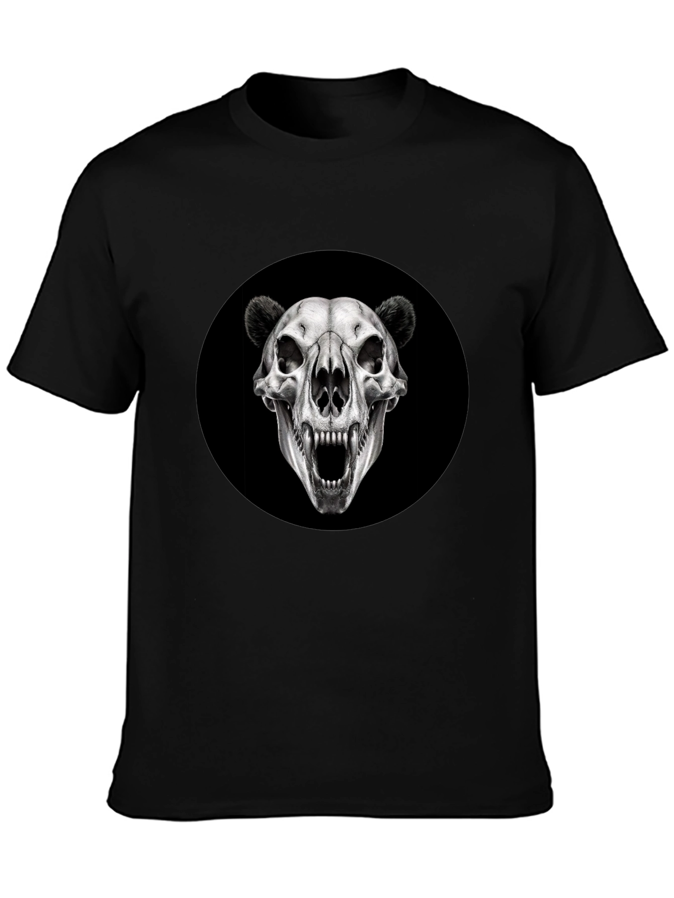Camiseta Negra con Cráneo de Oso