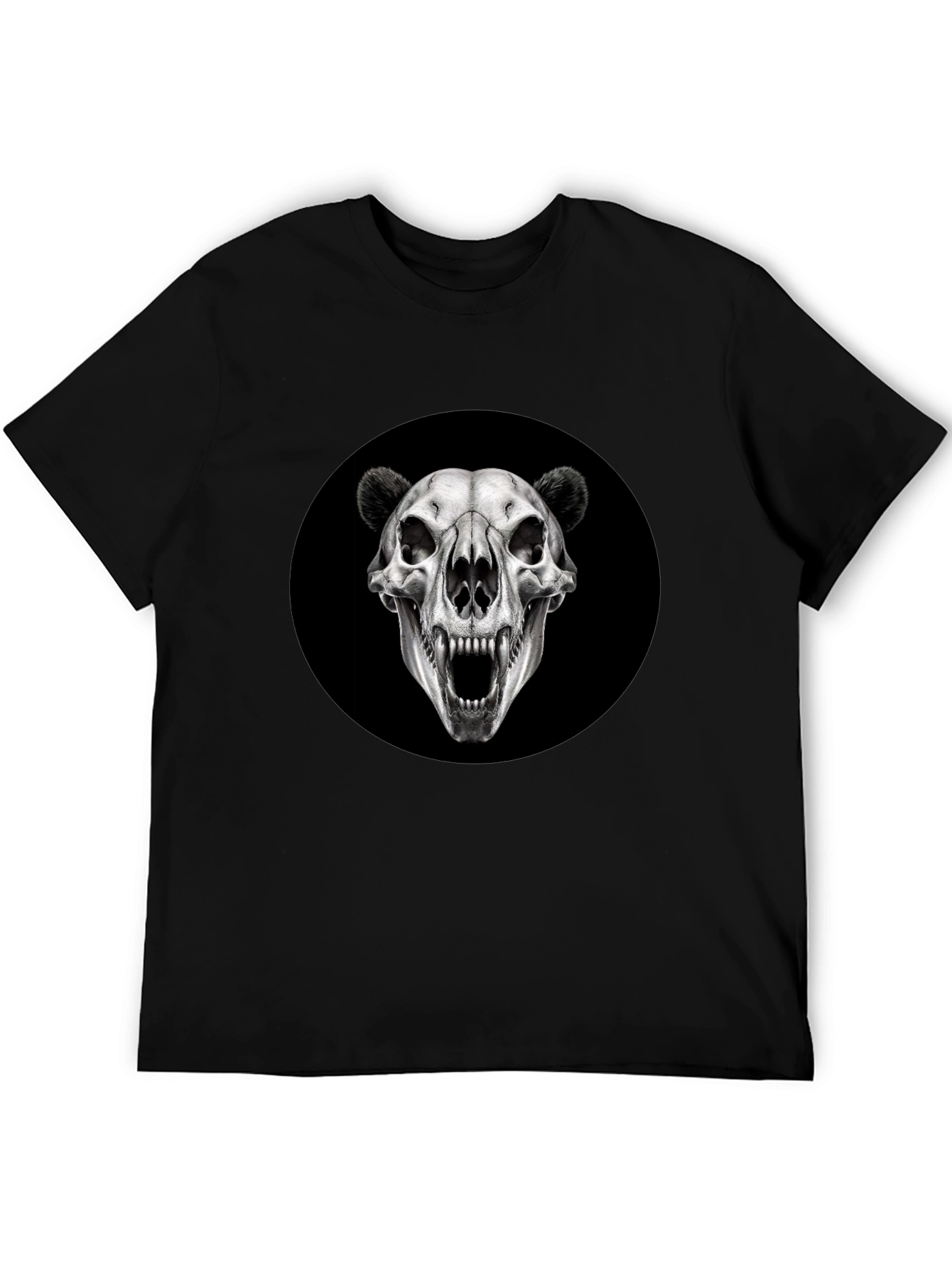 Camiseta Negra con Cráneo de Oso