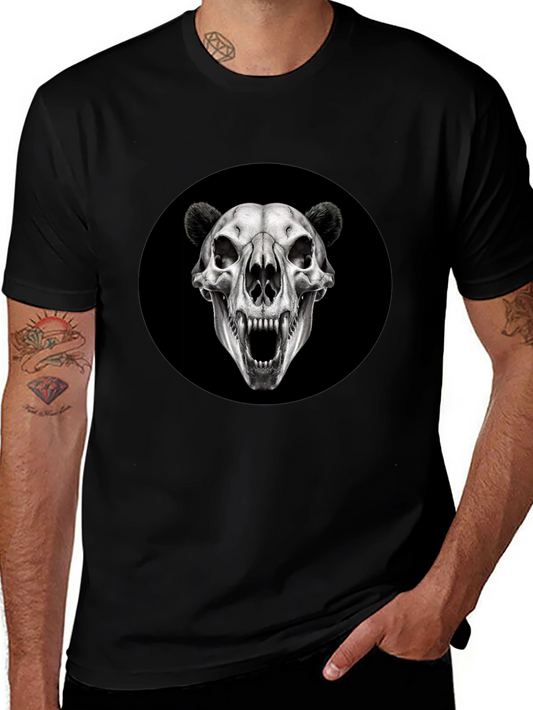 Camiseta Negra con Cráneo de Oso