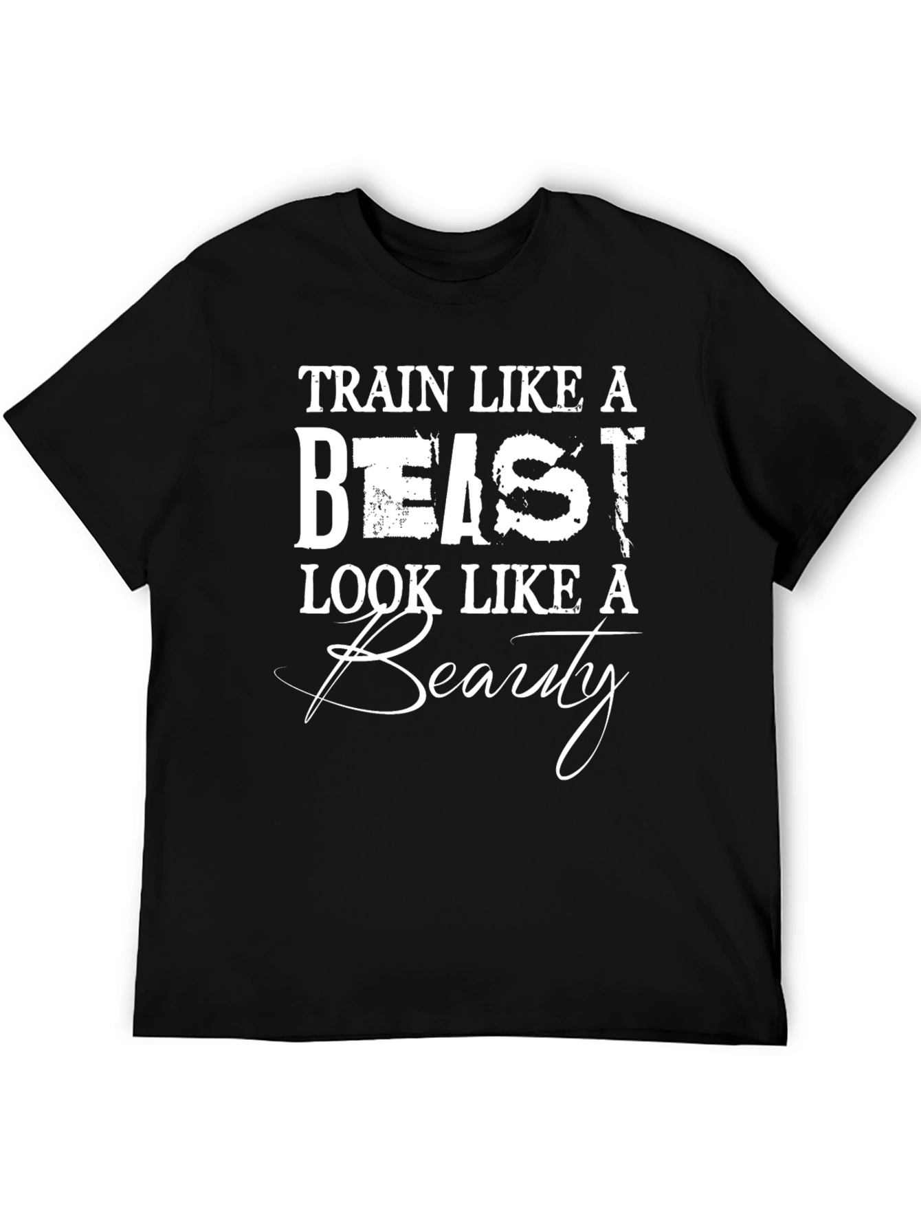 Camiseta Negra: Entrena como Bestia Luce como Belleza