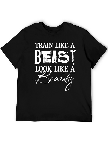 Camiseta Negra: Entrena como Bestia Luce como Belleza