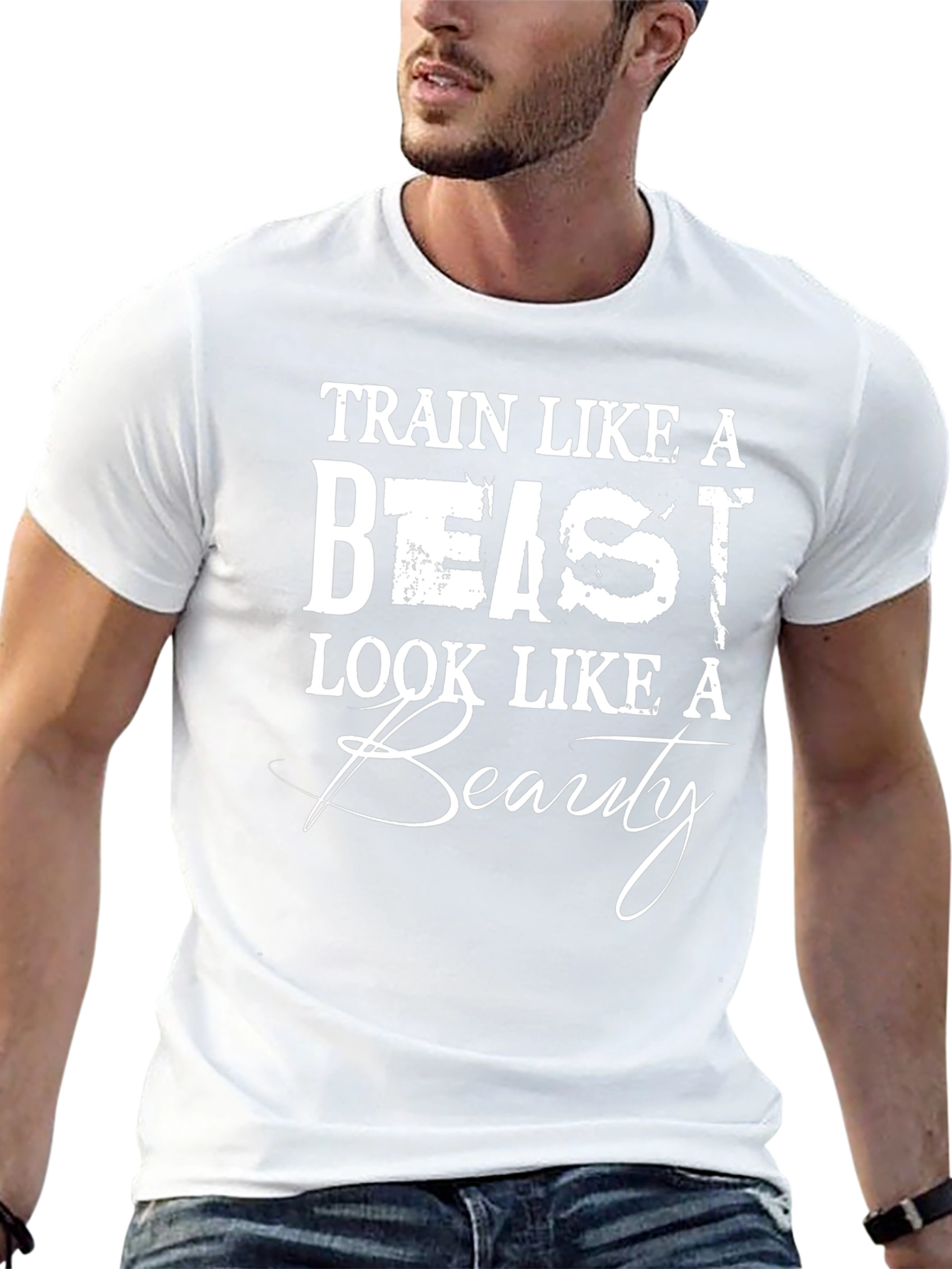 Camiseta Negra: Entrena como Bestia Luce como Belleza