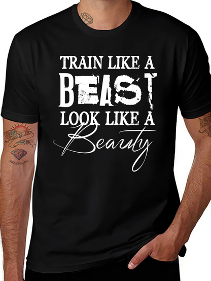 Camiseta Negra: Entrena como Bestia Luce como Belleza