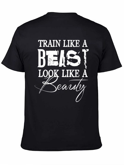 Camiseta Negra: Entrena como Bestia Luce como Belleza
