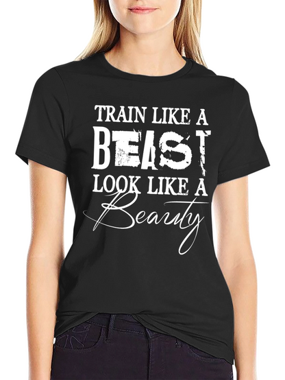 Camiseta Negra: Entrena como Bestia Luce como Belleza