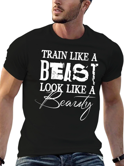 Camiseta Negra: Entrena como Bestia Luce como Belleza