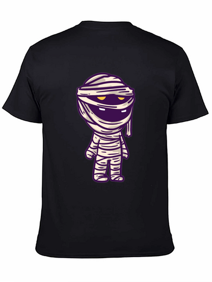 Camiseta Negra con Diseño de Momia Divertida