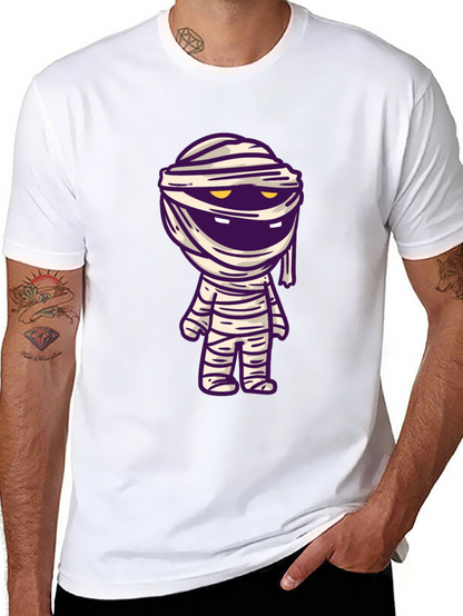 Camiseta Negra con Diseño de Momia Divertida