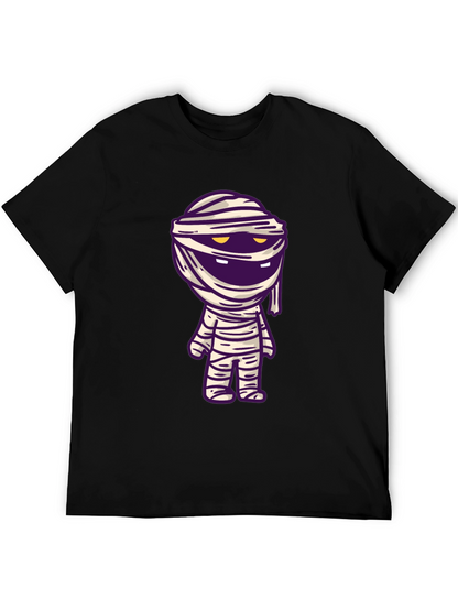 Camiseta Negra con Diseño de Momia Divertida