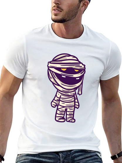 Camiseta Negra con Diseño de Momia Divertida