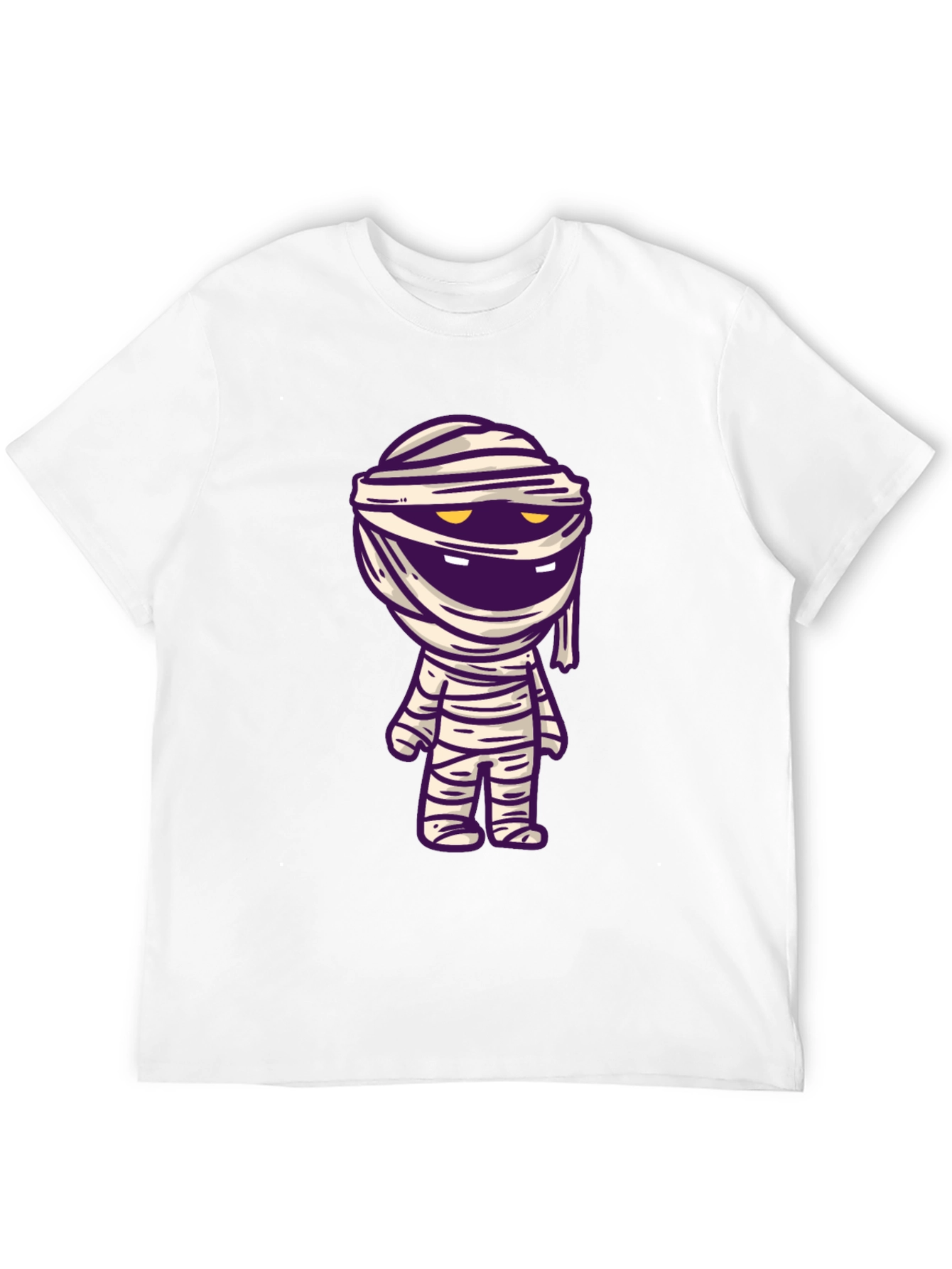 Camiseta Negra con Diseño de Momia Divertida