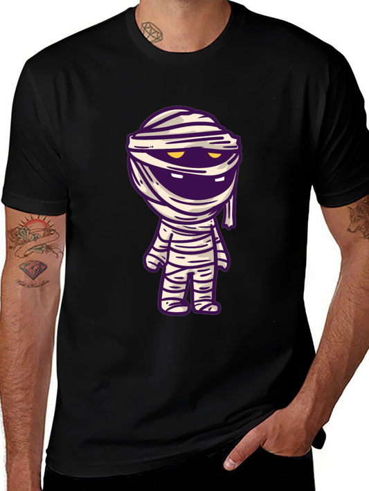 Camiseta Negra con Diseño de Momia Divertida