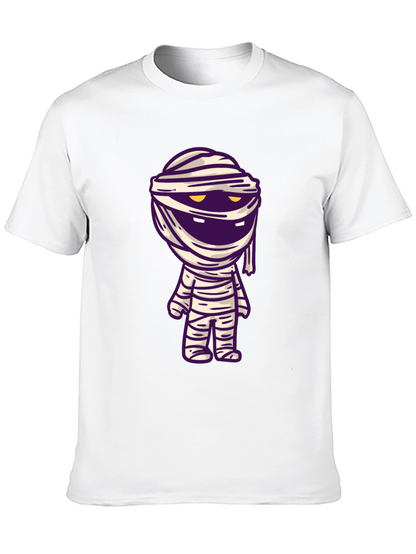 Camiseta Negra con Diseño de Momia Divertida