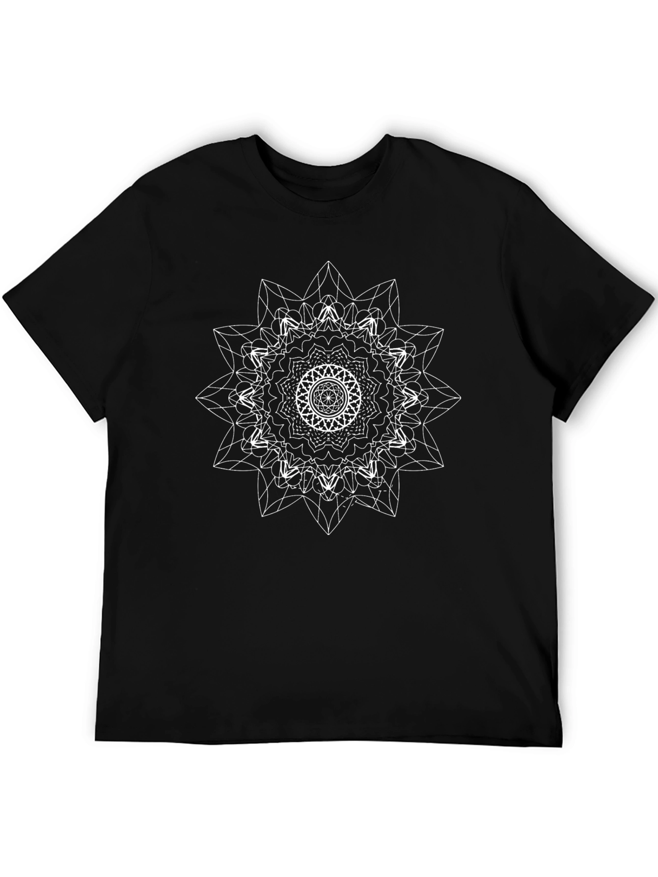 Camiseta Negra Mandala Geométrica Hombre