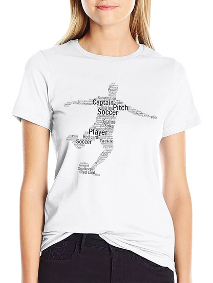 Camiseta Negra de Fútbol con Diseño de Palabras