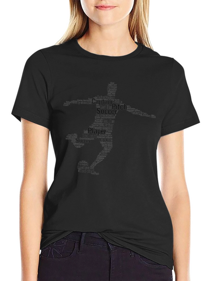 Camiseta Negra de Fútbol con Diseño de Palabras