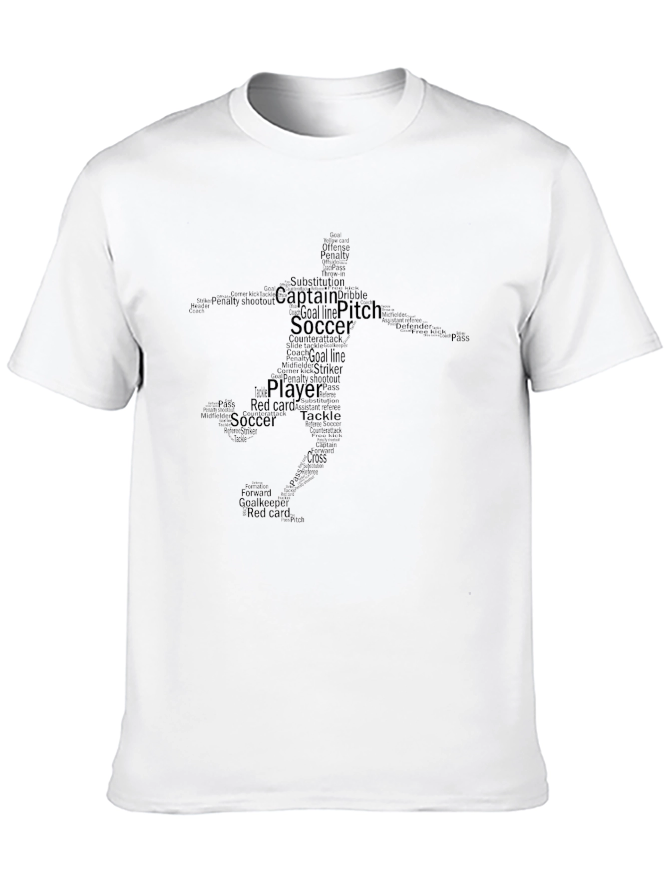 Camiseta Negra de Fútbol con Diseño de Palabras