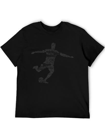 Camiseta Negra de Fútbol con Diseño de Palabras