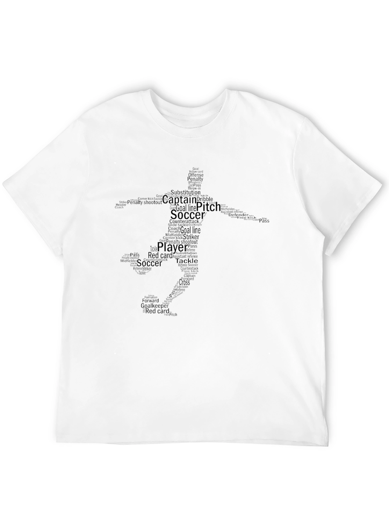 Camiseta Negra de Fútbol con Diseño de Palabras