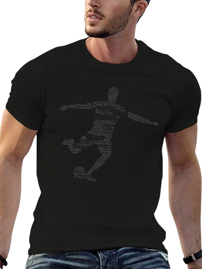 Camiseta Negra de Fútbol con Diseño de Palabras
