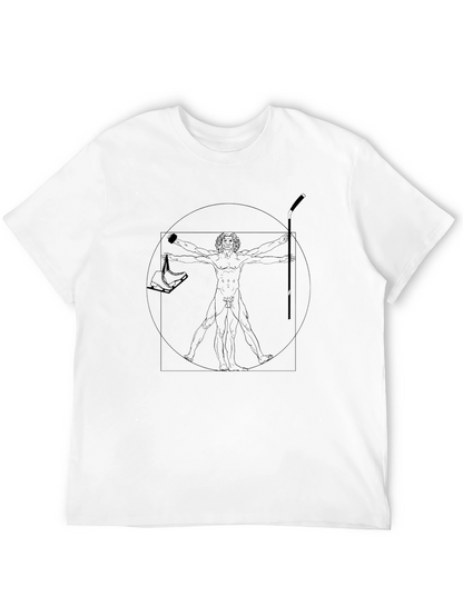 Camiseta Negra Hombre Diseño Vitruvio Hockey