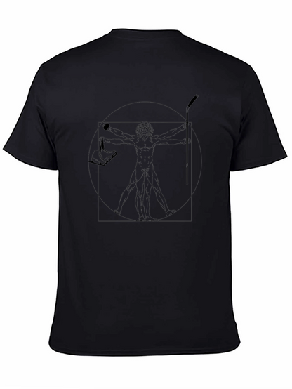 Camiseta Negra Hombre Diseño Vitruvio Hockey