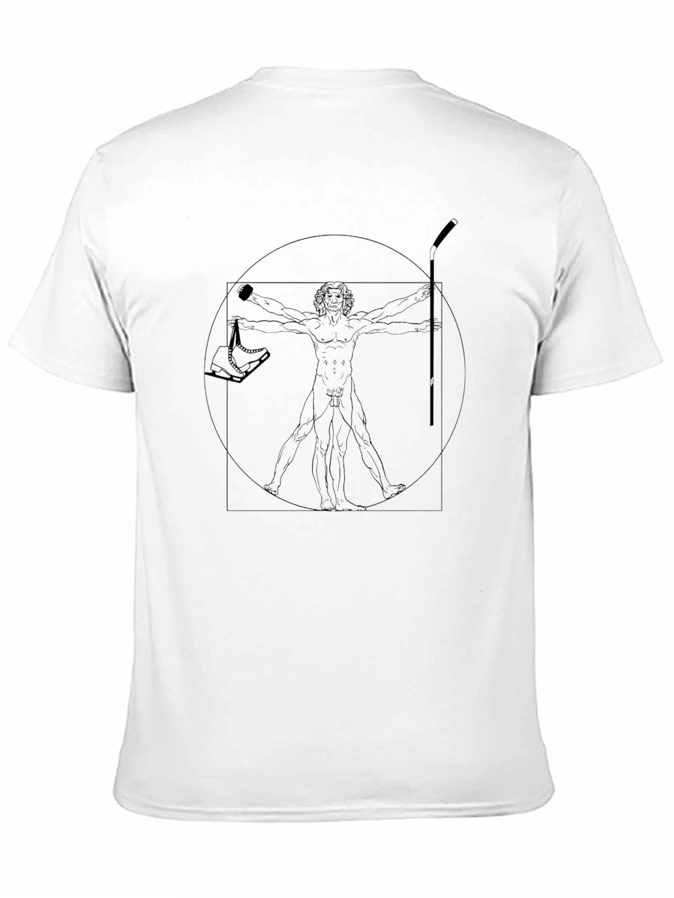 Camiseta Negra Hombre Diseño Vitruvio Hockey