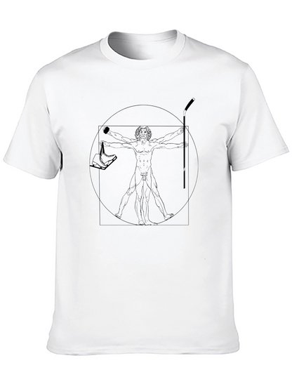 Camiseta Negra Hombre Diseño Vitruvio Hockey