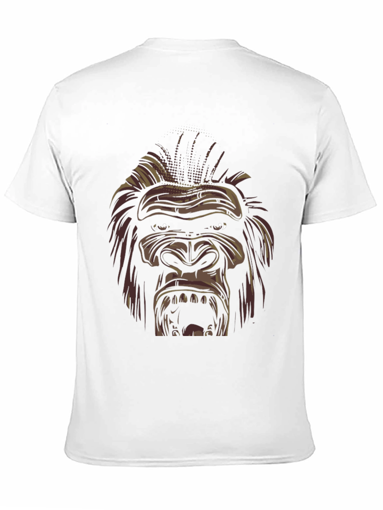 Camiseta Negra con Estampado de Gorila Feroz