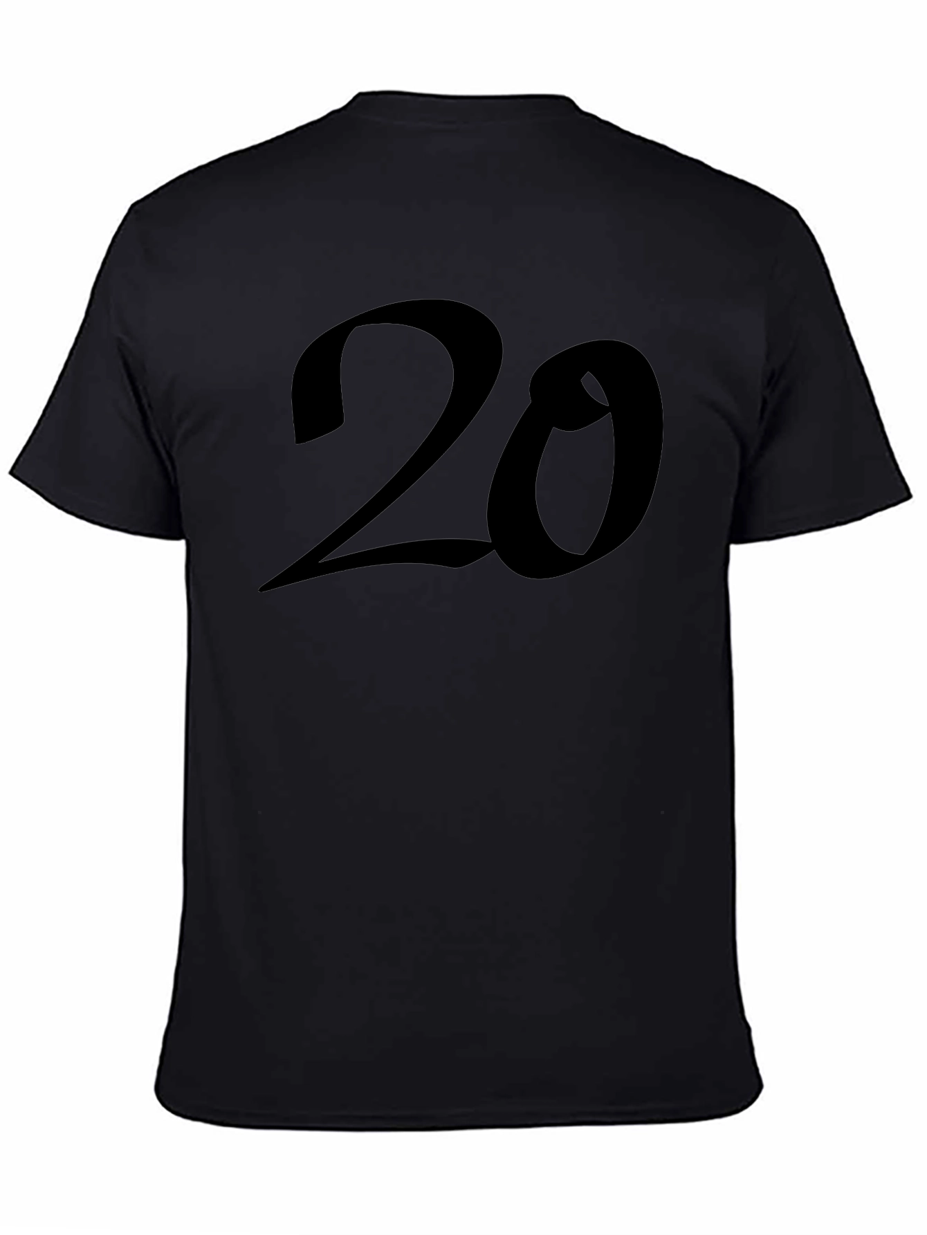 Camiseta Negra Número 20 Casual