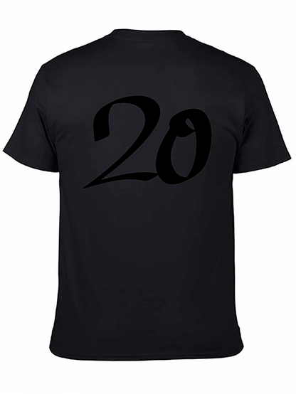 Camiseta Negra Número 20 Casual