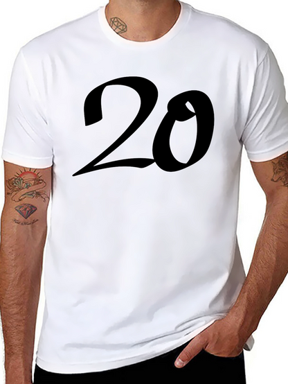 Camiseta Negra Número 20 Casual