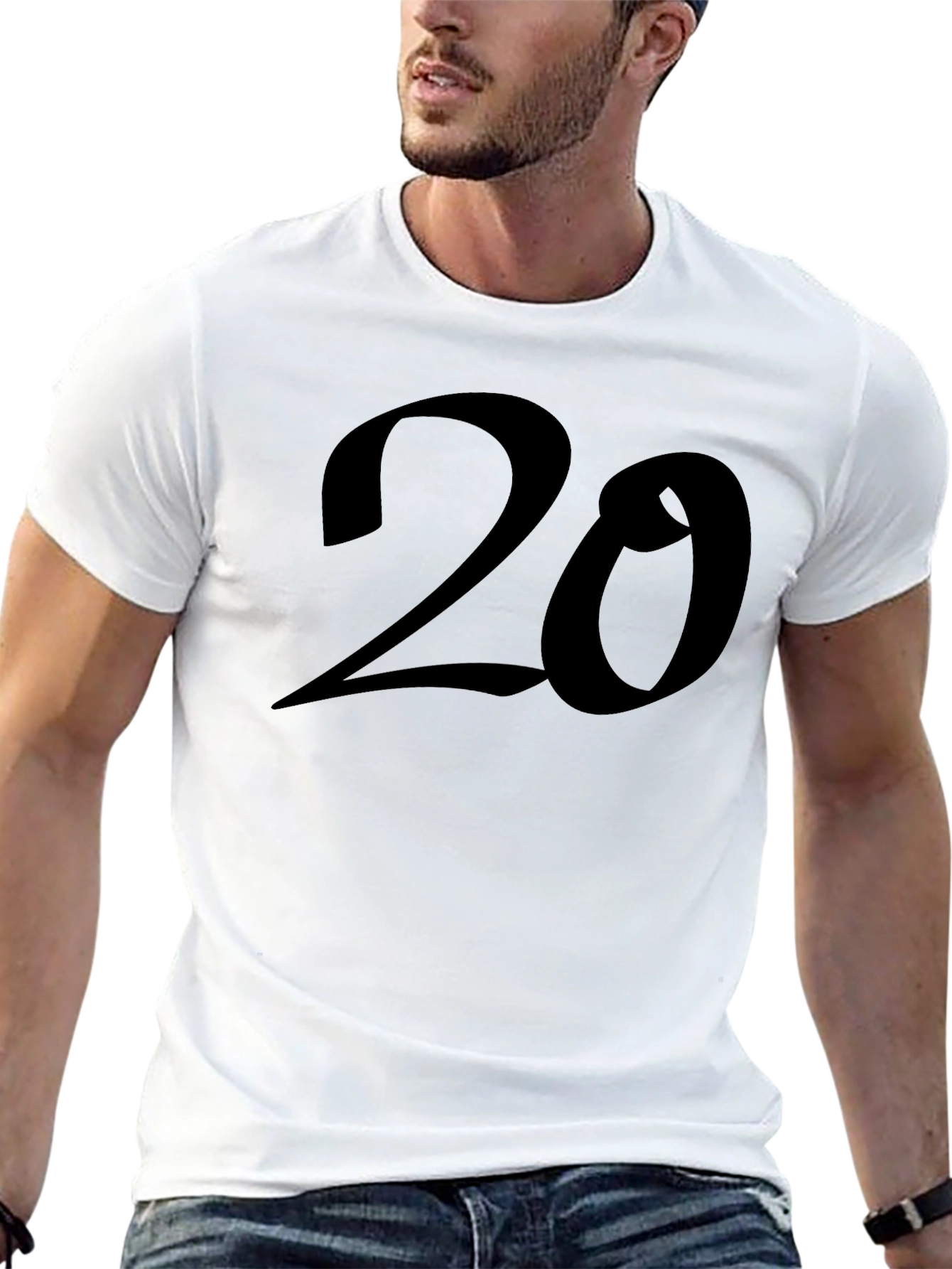 Camiseta Negra Número 20 Casual