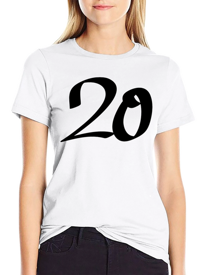 Camiseta Negra Número 20 Casual