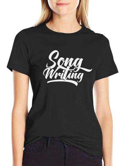 Camiseta Negra Song Writing para Amantes de la Música