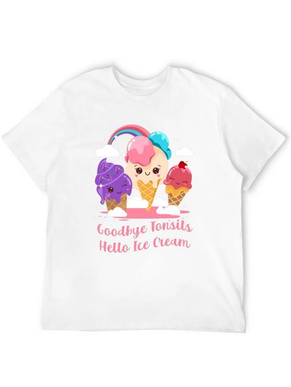 Camiseta Negra Adiós Amígdalas Hola Helado