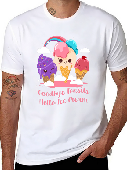 Camiseta Negra Adiós Amígdalas Hola Helado