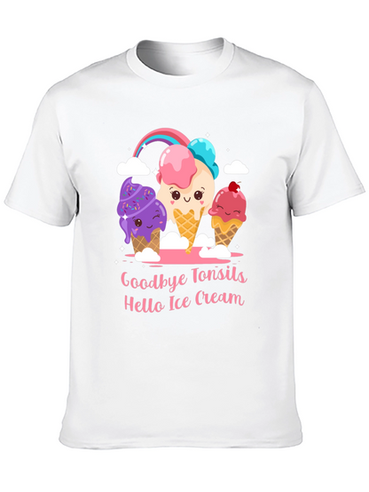 Camiseta Negra Adiós Amígdalas Hola Helado