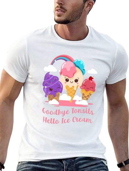 Camiseta Negra Adiós Amígdalas Hola Helado