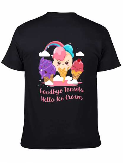 Camiseta Negra Adiós Amígdalas Hola Helado
