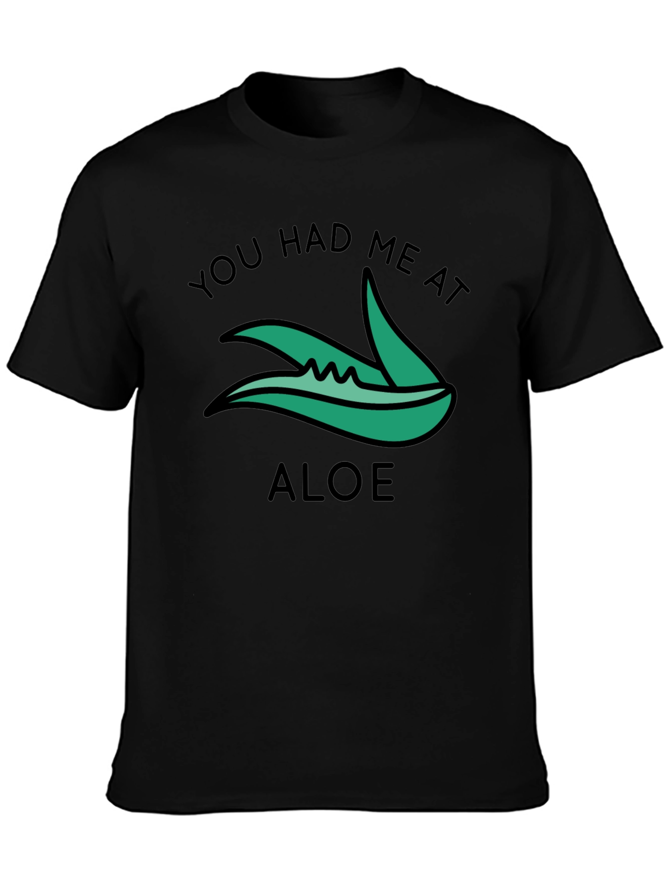 Camiseta Negra You Had Me At Aloe