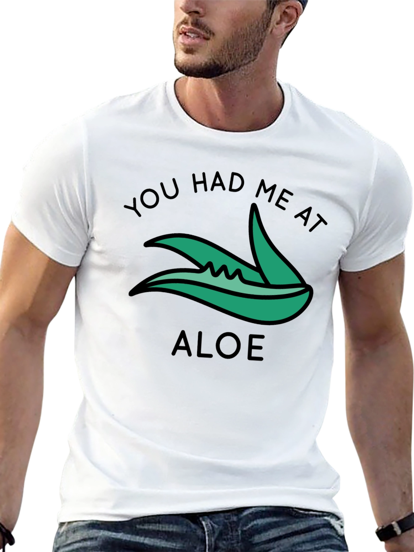 Camiseta Negra You Had Me At Aloe