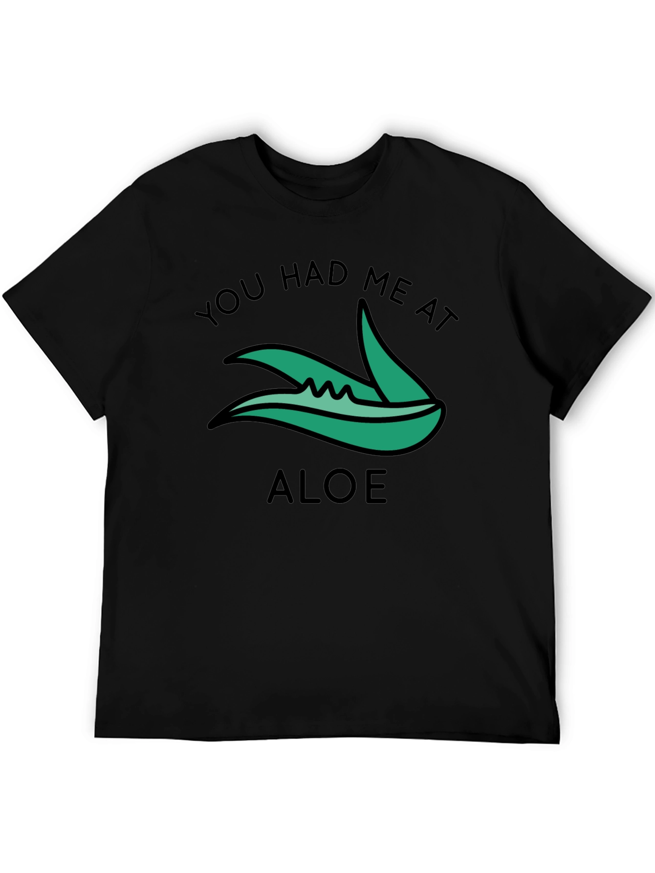 Camiseta Negra You Had Me At Aloe