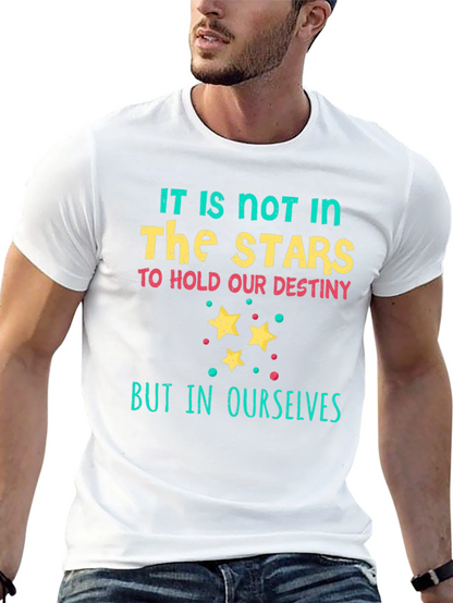 Camiseta Negra con Estampado Las Estrellas
