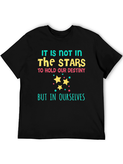 Camiseta Negra con Estampado Las Estrellas
